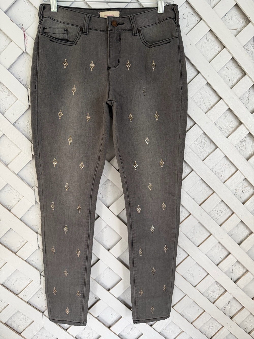 Sundance Gray Primrose Sequin Jeans Skinny Slim size 29